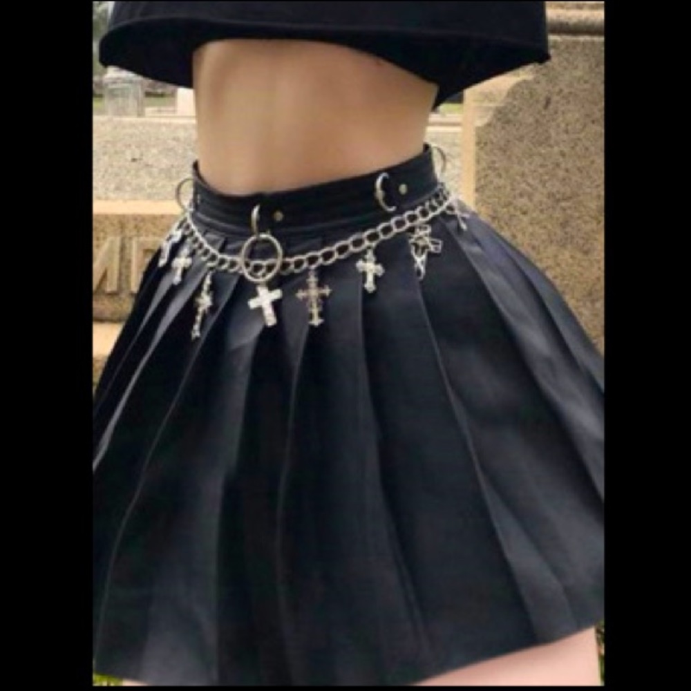Black Pleated Skirt by Widow